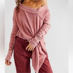 NWOT We The Free To The Right Long Sleeve Top In Rose Smoke